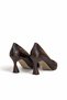 Women's Stiletto Crocodile Brown Shiny Pointed Toe Medium Heel F701 - 8