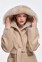 Hooded Fur Collar Pocket Coat Mink - 7