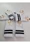 Pack of 6 Black and White Cotton Striped Unisex Long College Socks – Washable, Scented, Seamless Toe - 2