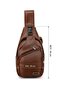 Men's Cross Shoulder Bag Leather Look Multi-Compartment Adjustable Strap Daily Body Bag – Black Tan Burgundy - 2