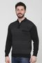 Anthracite Men's Dad Middle Age and Above Knitwear Knitted Acrylic Winter Regular Fit Pocketed Zippered Polo Collar Sweater - 3