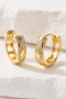 Women's Gold Color Zircon Stone Hoop Earrings (10 mm) - 5