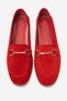 Genuine Leather Red Suede Women's Buckle Detailed Ballerinas Andy - 2