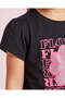 Girls Black Summer Graphic T-Shirt - 3