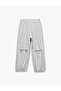 Elastic Waist Pocketed Balloon Fit Pleated Oversize Sweatpants - 5