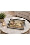 Safari Elegance Elephant and Palm Tree Patterned Glass Tray 42X30 cm
