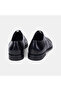 Men's Black Lace-Up Double Textured Leather Groom Shoes - 5