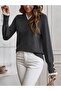 Women's V-Neck Lace Detailed Pearl Buttoned Long Sleeve Knitwear Sweater - 5