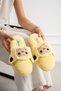 Women's Plush House Slippers with Monkey Figure, Soft Furry, Silent Sole, Winter Slippers