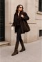 Avelelle Brown Suede Women's Casual Boots with Belt and Bead Detail - 8