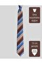 Blue Striped Brown Silk Tie – 7.5cm Wide - 4
