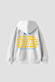 Still Moving Printed Oversize Unisex White Hoodie - 2