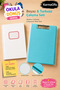 White & Turquoise Work Set Checkered Notebook and A4 Cover Secretary Set |   20X28 cm 120 Sheets Hard Cover Notebook – 10 Color Options