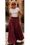 Women's white flowy trousers skirt high waist belted loose fit