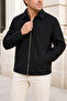 Men's Relax Fit Premium Jacket Cashmere Coat - Black - 2
