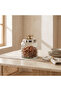 Glass Canister with Floral Metallic Lid - 13x12 cm