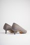 Women's Gray Suede Pointed Toe 4 cm Short Thin Heeled Stiletto Shoes - 8