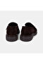Women's Brown Natural Stone Buckle Detailed Suede Loafer - 5