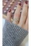 Premium gold round brilliant stone detailed model ring, size adjustable, boxed