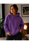 Women's Oversize 3 Thread Threaded Hooded Sweatshirt Hoodie