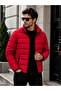 Men's Quilted Inflatable Coat Jacket with Zipper and Double Pockets for Daily Winter Wear - 2