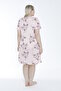 Women's Plus Size V-Neck Floral Patterned Short Sleeve Viscose Nightgown 13601 - 6