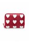 Girl's Red Heart Patterned Wallet with Zipper and 3 Compartments - 3