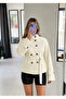 Stand Collar Buttoned Double-Breasted Trench Jacket