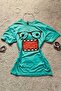 Blue Domo Kun Harajuku Y2K Short Sleeve Crop