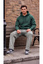 Men's Gray 3 Thread Baggy Oversize Sweatpants with Back Pockets - 3