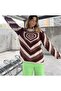 Harajuku Brown Heart Patterned Sweater