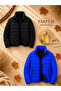 2 Pieces Men's Quilted Inflatable Coat Jacket + 100 ml Perfume Gift, Zippered Double Pockets, Daily Winter Wear