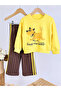 Boy's Top with Dog Print Detail and Striped Bottom, 3 Thread Fabric Bottom and Top Tracksuit Set - 2