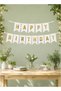 Happy Birthday Letter Banner with Hanging Ribbon for Birthday Party Decoration | White - 4