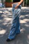Blue Tribal Stonewashed Gothic Y2K Unisex Baggy Pants - 2