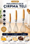 3-Piece Wooden Handle Whisk Stainless Ultra Luxury Steel Egg Dough Sauce Whisk Dowry Mixer