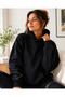 Women's Oversize 3 Thread Threaded Hooded Sweatshirt Hoodie