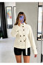 Stand Collar Buttoned Double-Breasted Trench Jacket - 4