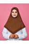 Ladies Maroon Button Front Hijab with Ruffle Trim – Elegant Modest Headscarf for Women