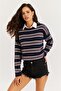 Striped Crew Neck Knit Sweater