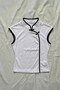 White Mandarin Collar Black Stripe Qipao Y2K Short Sleeve Cropped