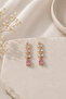 Pink Zircon Stone Rose Earrings
