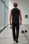 Men's Black Hooded Sleeveless Plain Undershirt Tshirt - 8