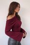 Women's Draped Boat Neck Spanish Sleeve Blouse - Lycra Stretch Single Jersey Fabric - 2