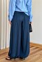 Navy Blue Satin Textured Shalwar Trousers - 261051 - 5