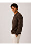 Men's Waffle Sweatshirt with Gabardine Sleeve Detail - 2