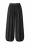 Black Satin Textured Shalwar Trousers - 261051