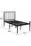 Metal Bed, Single 190*90 Full Bed Frame, No Box Spring Needed, Space Saving, Noise Free - 2