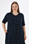 Women's Plus Size Black Floral Print Pocket Short Sleeve Button down Dress - 4