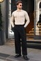 Stone Color Regular Fit Polo Collar Knitwear Men's Sweater E7509 - 6